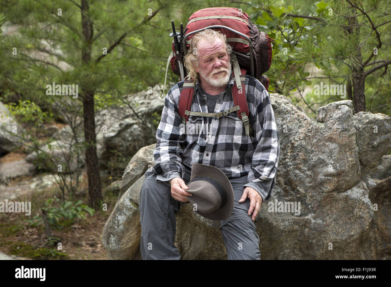 A Walk in the Woods is a 2015 American adventure comedy biopic film directed by Ken Kwapis, based on the 1998 book/memoir of the same name by Bill Bryson. The film stars Robert Redford, Nick Nolte, Kristen Schaal, Nick Offerman, Mary Steenburgen and Emma Thompson.  This photograph is for editorial use only and is the copyright of the film company and/or the photographer assigned by the film or production company and can only be reproduced by publications in conjunction with the promotion of the above Film. A Mandatory Credit to the film company is required. The Photographer should also be cred Stock Photo