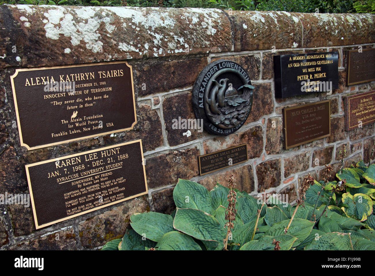 Lockerbie PanAm103 In Rememberance Memorial wall, Scotland Stock Photo