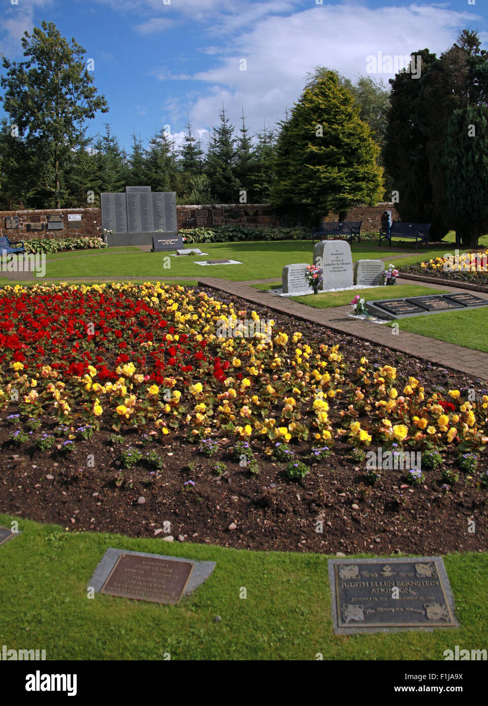 Lockerbie PanAm103 In Rememberance Memorial Garden, side View, summer in Scotland Stock Photo