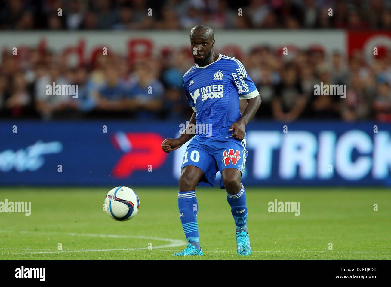 Lassana DIARRA - 28.08.2015 - Guingamp/Marseille - 4eme journee de Ligue 1.Photo : Vincent Michel/Icon Sport Stock Photo