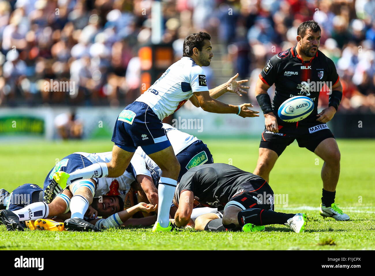 Alexi Bales - 29.08.2015 - Agen/Toulouse - 2eme journee de Top 14.Photo : Manu Blondeau/Icon Sport *** Local Caption Stock Photo