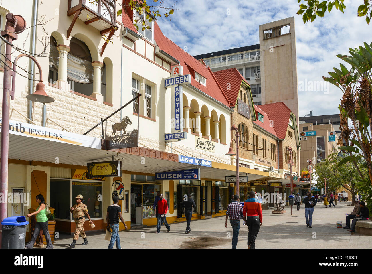 Independence Avenue, Windhoek (Windhuk), Khomas Region, Republic of Namibia Stock Photo