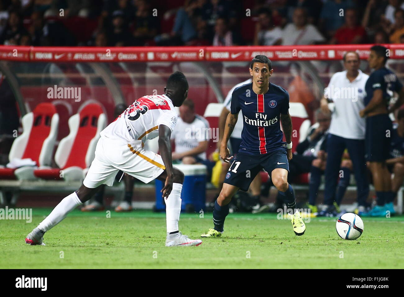 Angel Di Maria - 30.08.2015 - Monaco/PSG - 4eme journee de Ligue 1.Photo : Serge Haouzi/Icon Sport Stock Photo