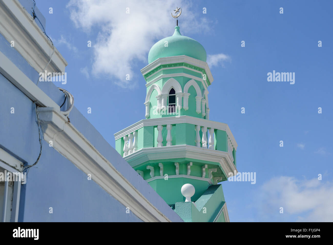 Boorhaanol Mosque, Longmarket Street, Cape Malay Bo-Kaap, Cape Town, Western Cape Province, Republic of South Africa Stock Photo