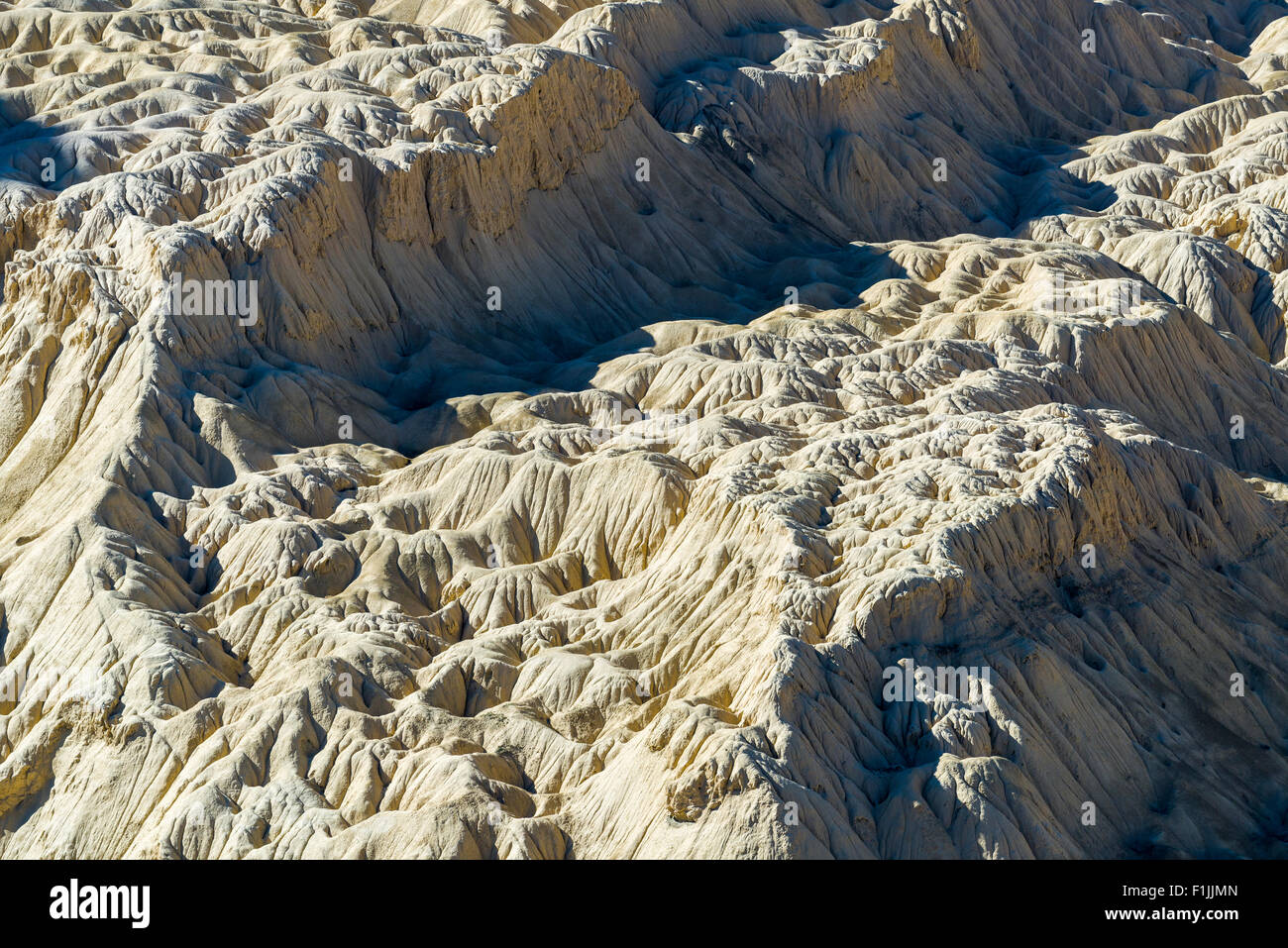 The Moonlands, a special type of yellow rocks, barren landscape, Lamayuru, Jammu and Kashmir, India Stock Photo
