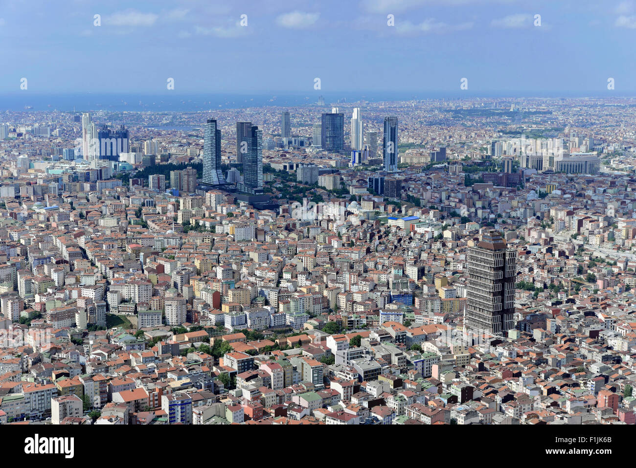 View from the Istanbul Sapphire, financial district Levent, Beşiktaş, European part of Istanbul, Turkey Stock Photo