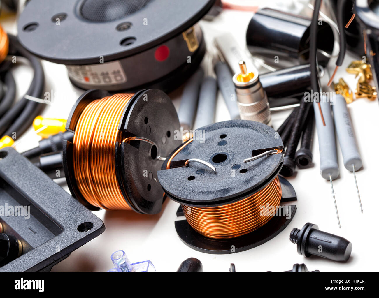 closeup of crossover speaker part Stock Photo Alamy