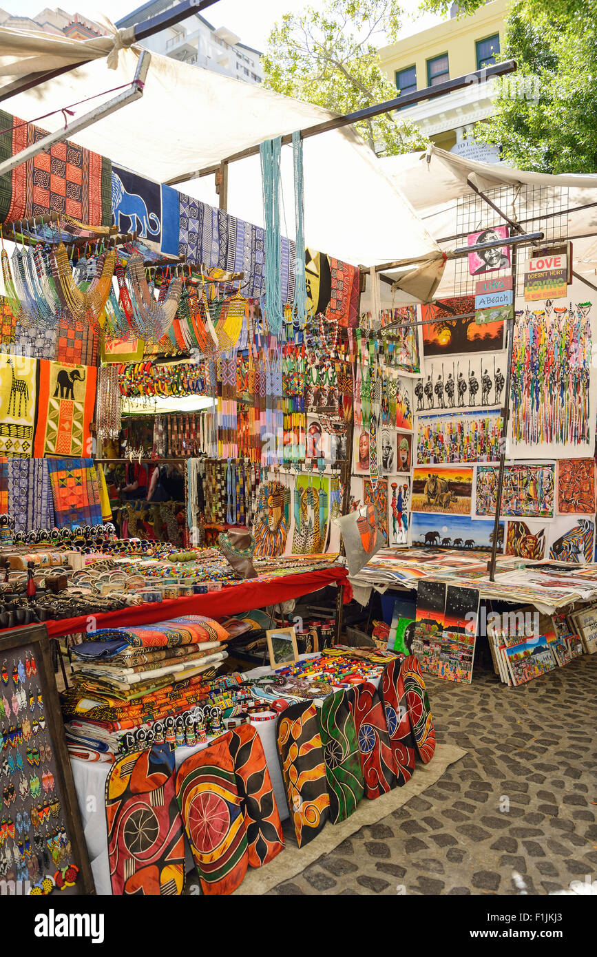 Market stalls in Green Market Square, CBD, Cape Town, Western Cape