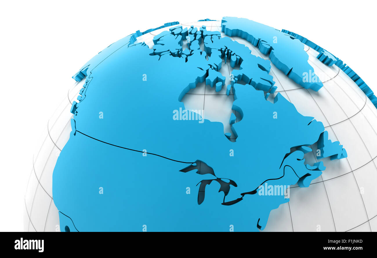Globe of Canada with national borders Stock Photo
