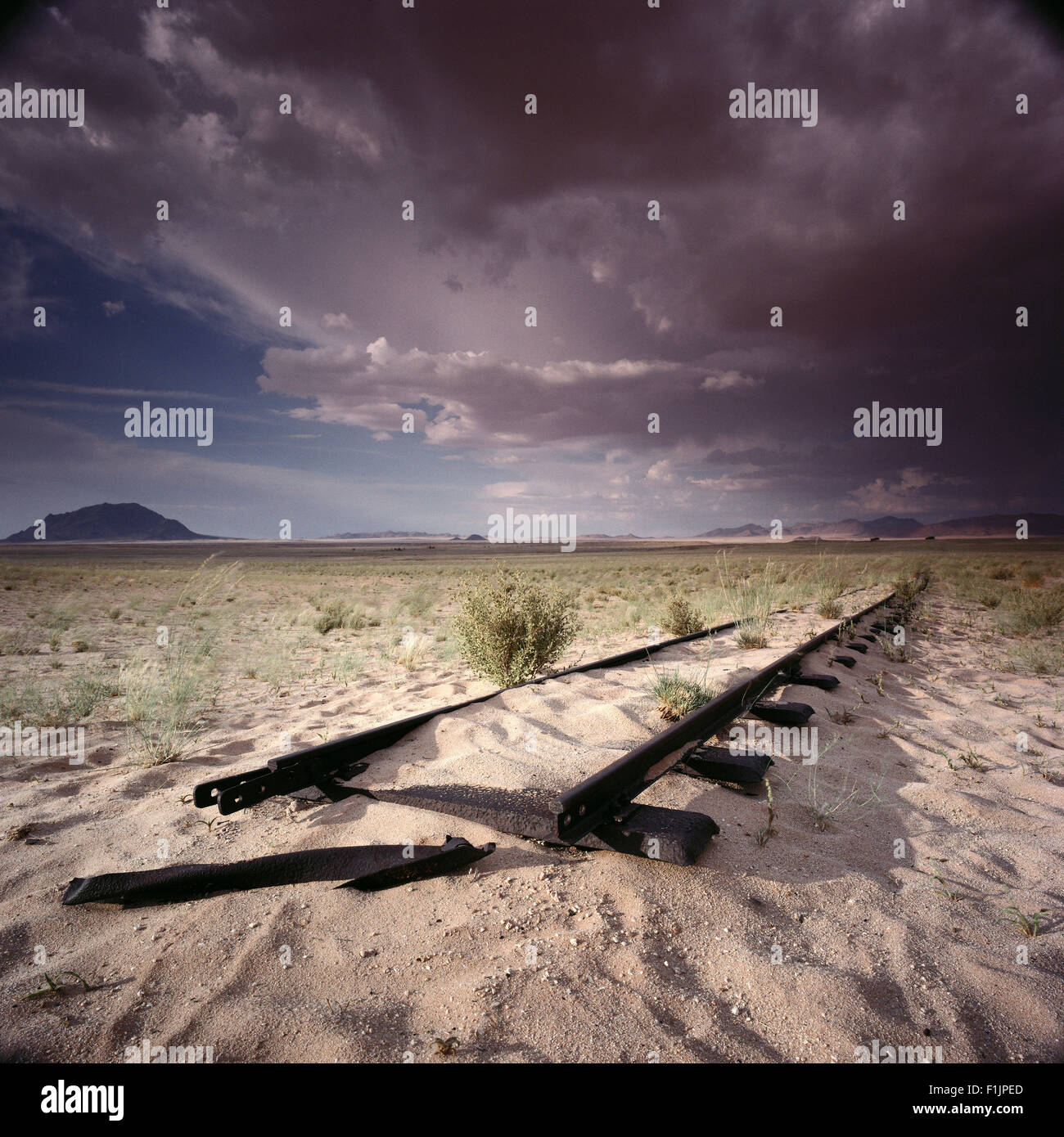 Abandoned Railway Track Kaokoland, Namibia, Africa Stock Photo