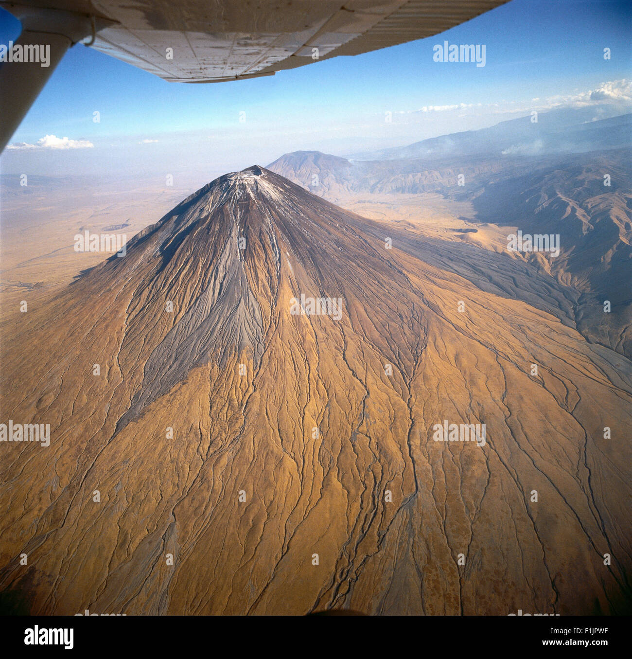 Aerial View Ol Doinyo Lengai Volcano, Tanzania, Africa Stock Photo