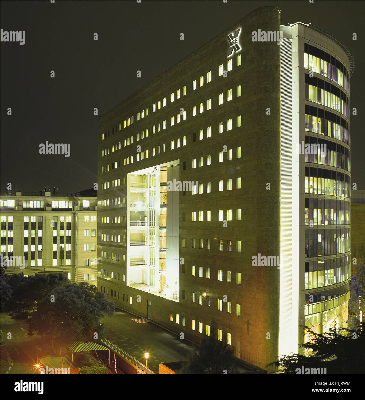 New Johannesburg Stock Exchange at night, Sandton, Johannesburg, South