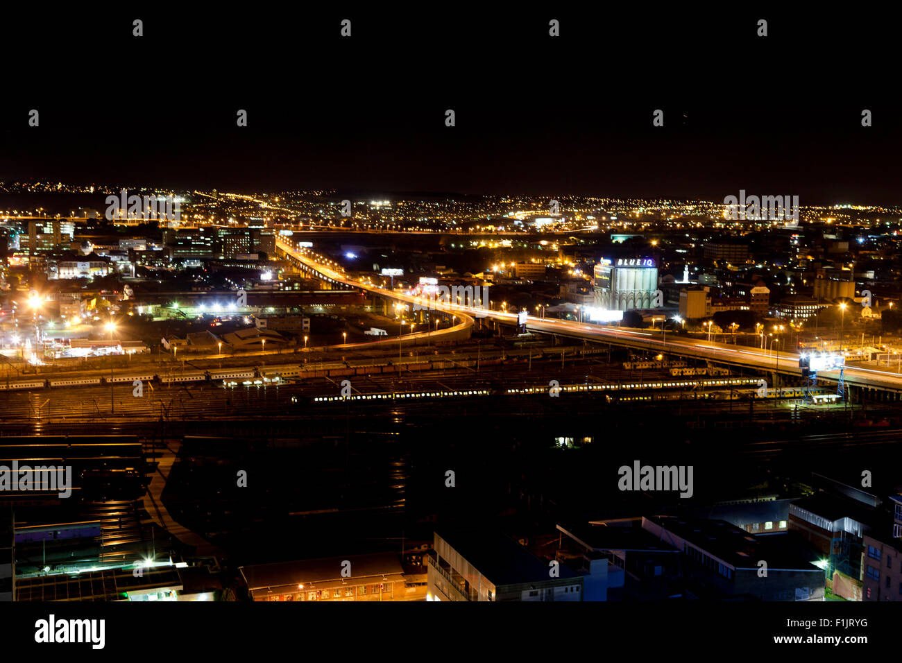 Night shot of a city scene Stock Photo