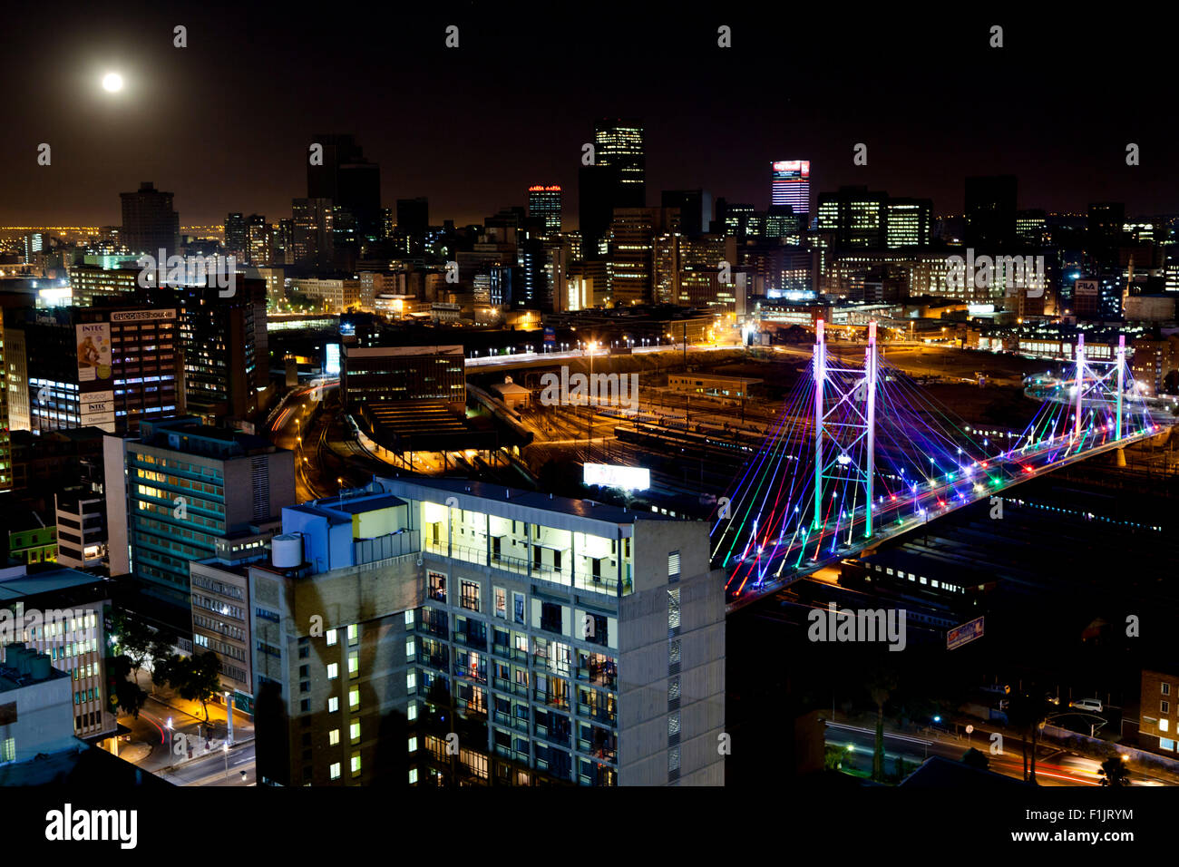 Night shot of a city scene Stock Photo