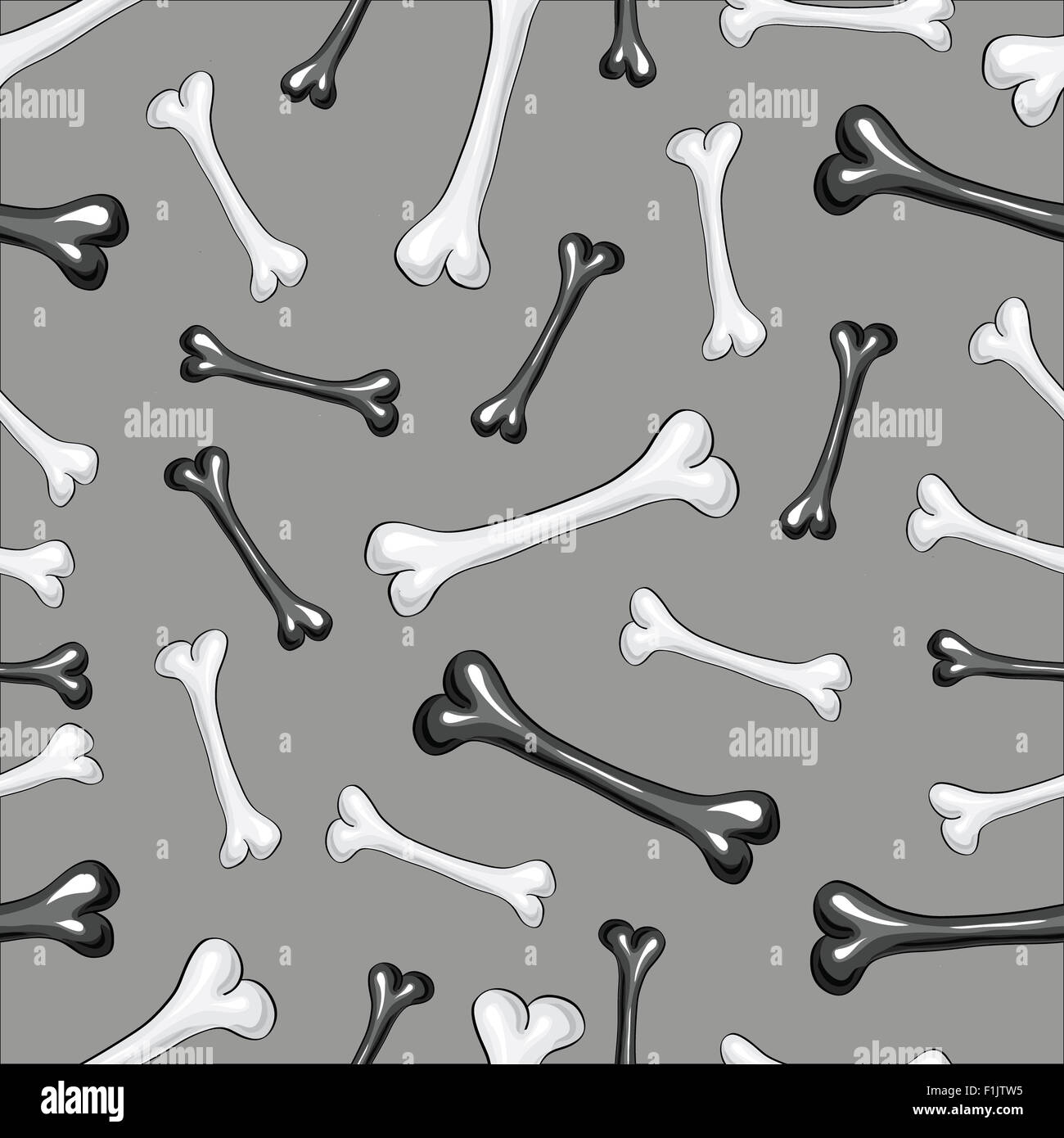 Seamless background with scattered bones. Vector illustration Stock