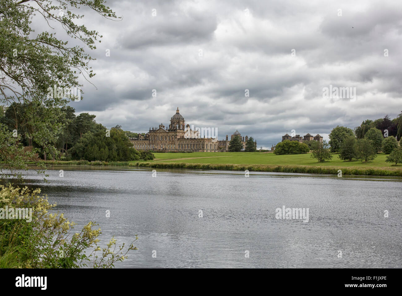 View on Castle Howard in Yorkshire. Stock Photo