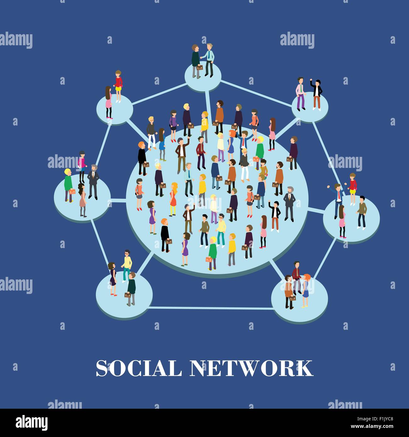 flat 3d isometric design of social network Stock Vector Image & Art - Alamy