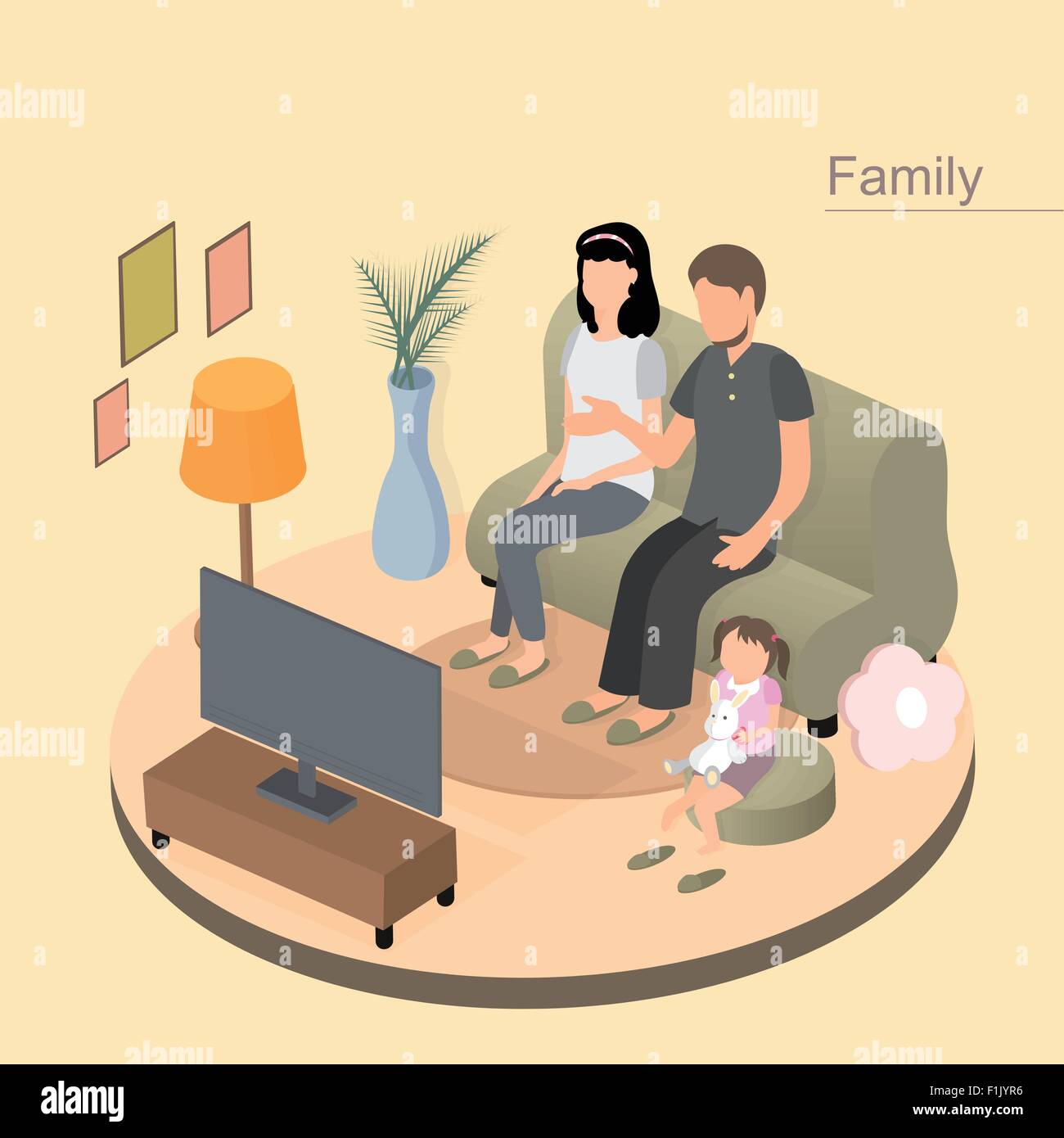 flat 3d isometric design of family concept Stock Vector Image & Art - Alamy