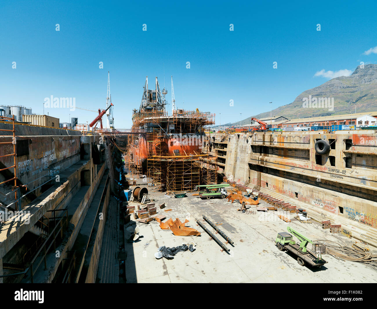 Dry Docks, Cape Town Harbour. Stock Photo