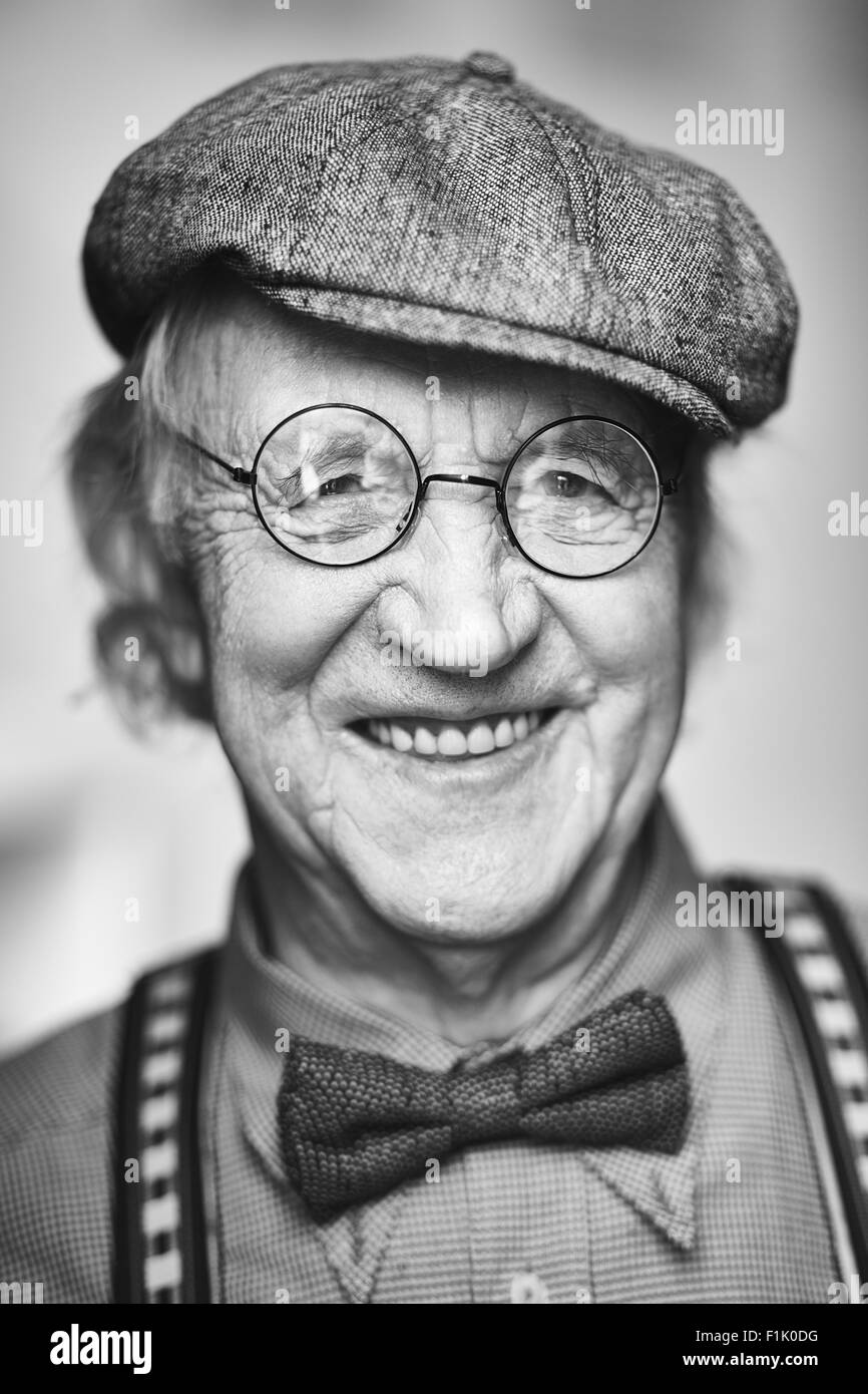 Portrait happy elegant senior Black and White Stock Photos & Images - Alamy