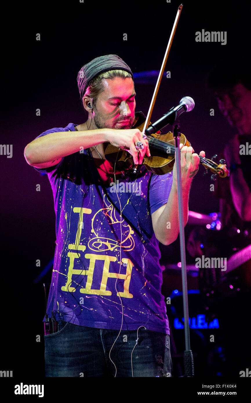 Milan Italy. 2nd September 2015. The German-American violinist and composer DAVID GARRETT performs live on stage at Teatro Degli Arcimboldi Credit:  Rodolfo Sassano/Alamy Live News Stock Photo