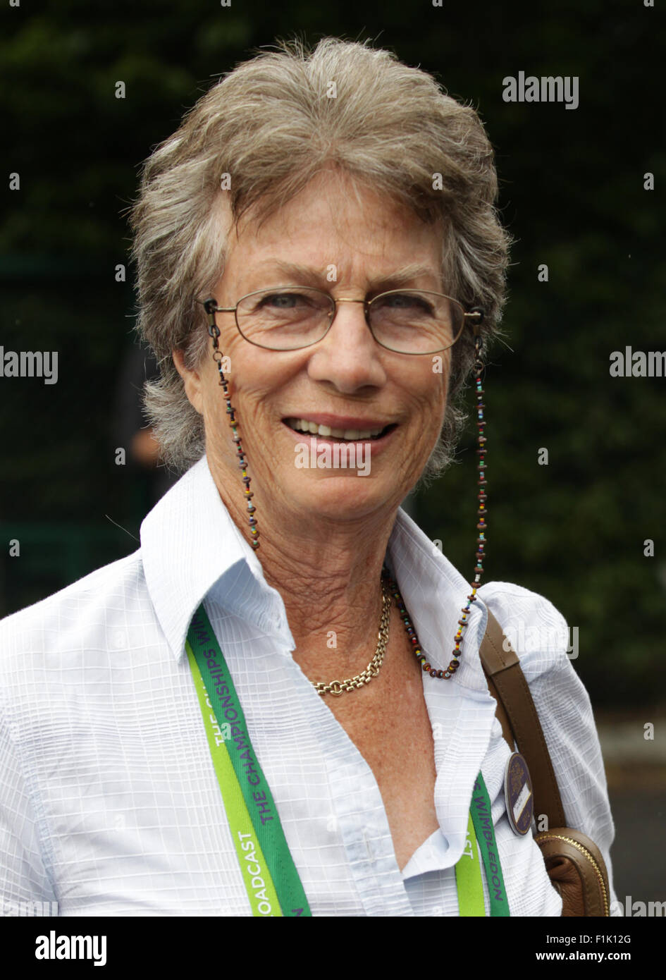 LONDON, UK, 2nd July 2015: Virginia Wade OBE seen at the Wimbledon Championships 2015 Day Four Stock Photo