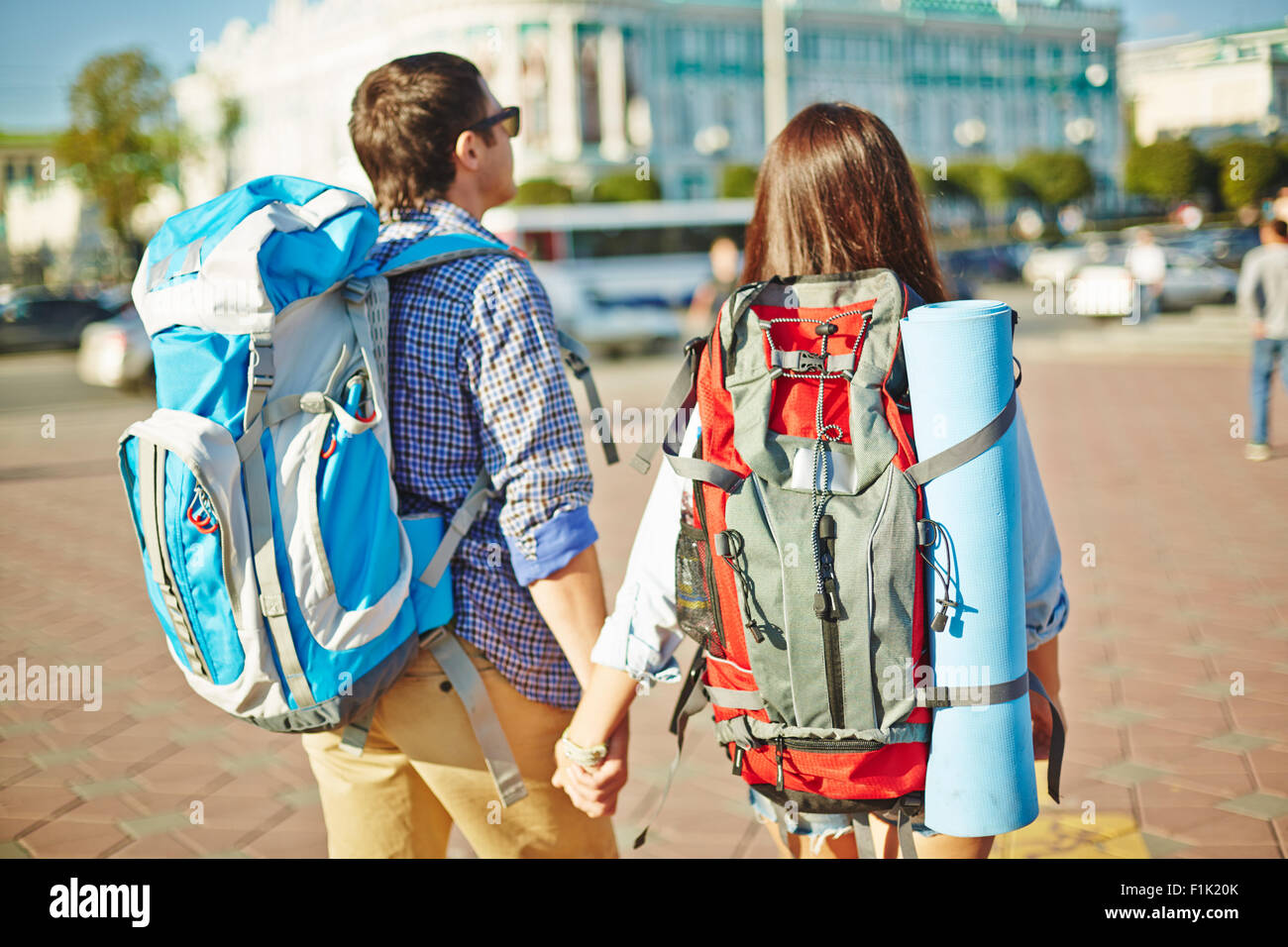 Walk With Rucksack Couple Rucksack Rucksacks Walking High Resolution Stock Photography and ...