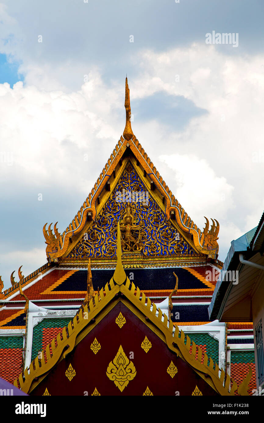 bangkok in temple thailand abstract cross colors roof wat asia sky and ...