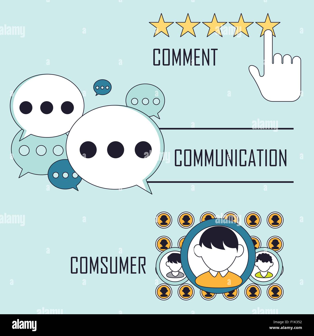 customer service concept in flat line style Stock Vector Image & Art ...