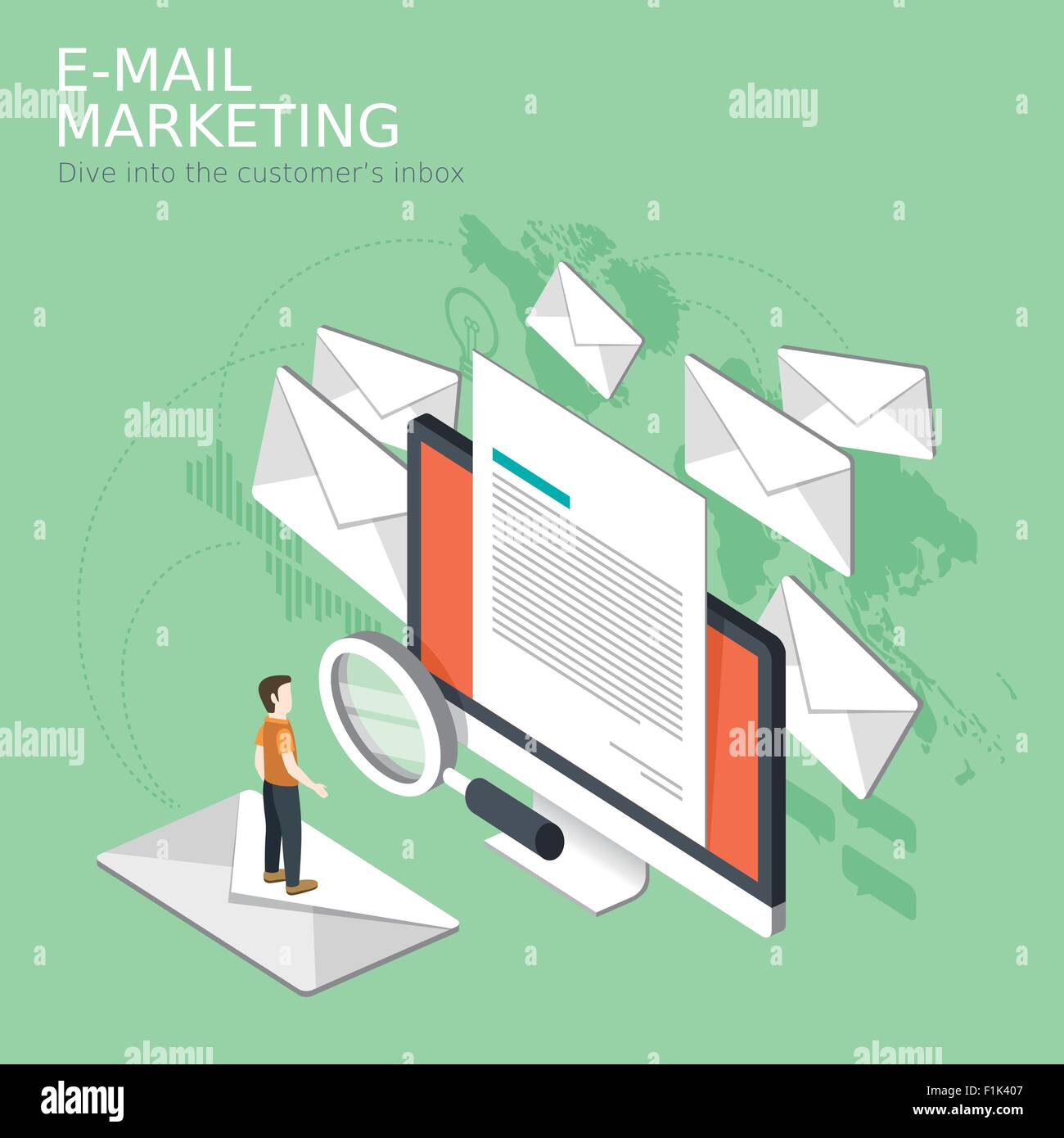 flat 3d isometric design of e-mail marketing concept Stock Vector Image ...