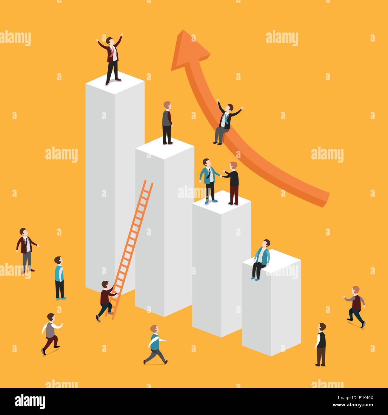 flat 3d isometric design of growing business concept Stock Vector Image ...