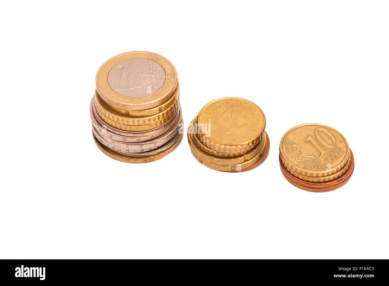 Euro coins isolated on white background Stock Photo - Alamy