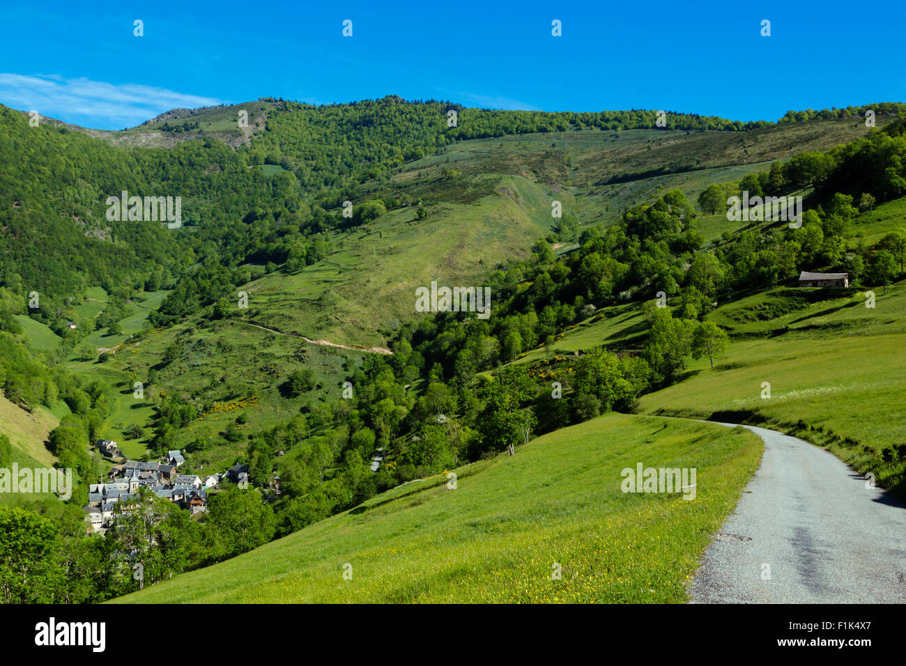 Aspin Aure, the road to col d Aspin, national park of Pyrenees, Hautes Pyrenees, France Stock Photo