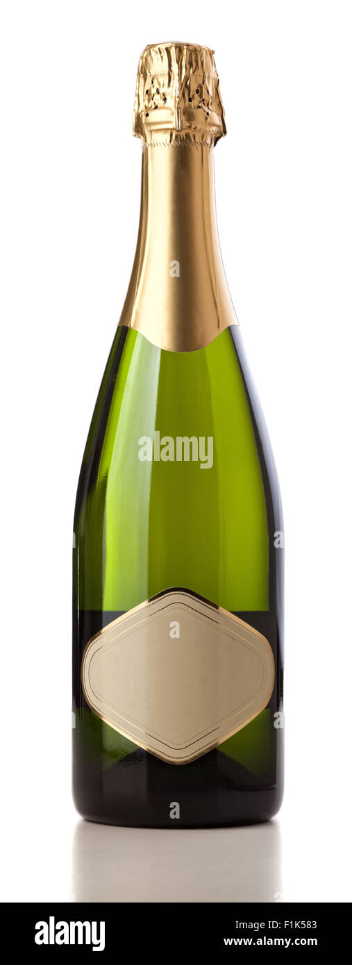 Champagne bottle isolated on white background Stock Photo - Alamy