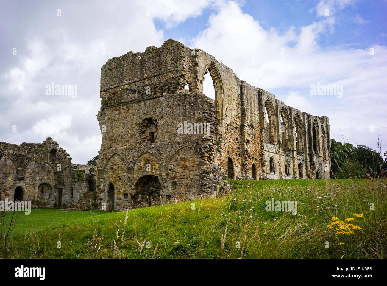 The imposing ruins of Easby Abbey near Richmond, North Yorkshire, England, UK Stock Photo