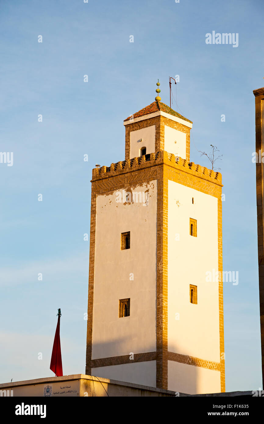 old brick tower in morocco africa village and the sky Stock Photo - Alamy