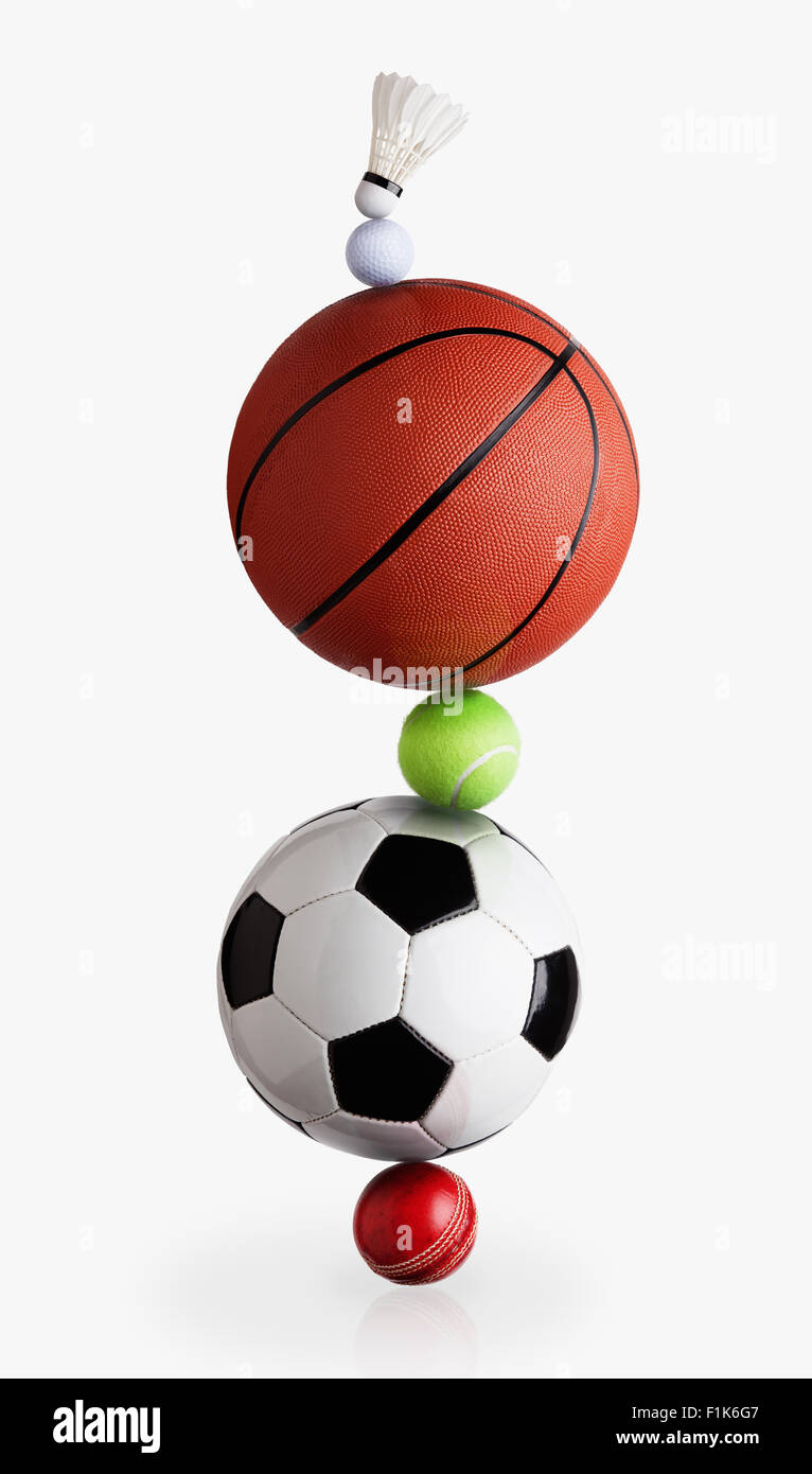 Sports balls balancing Stock Photo Alamy