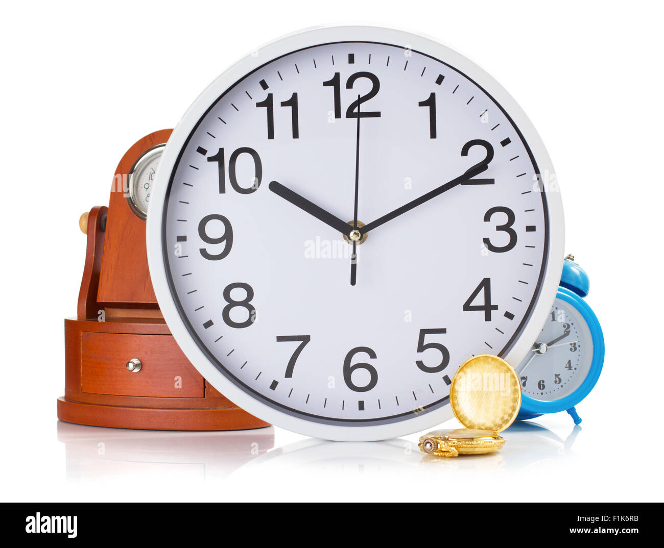 clock set isolated on white background Stock Photo - Alamy