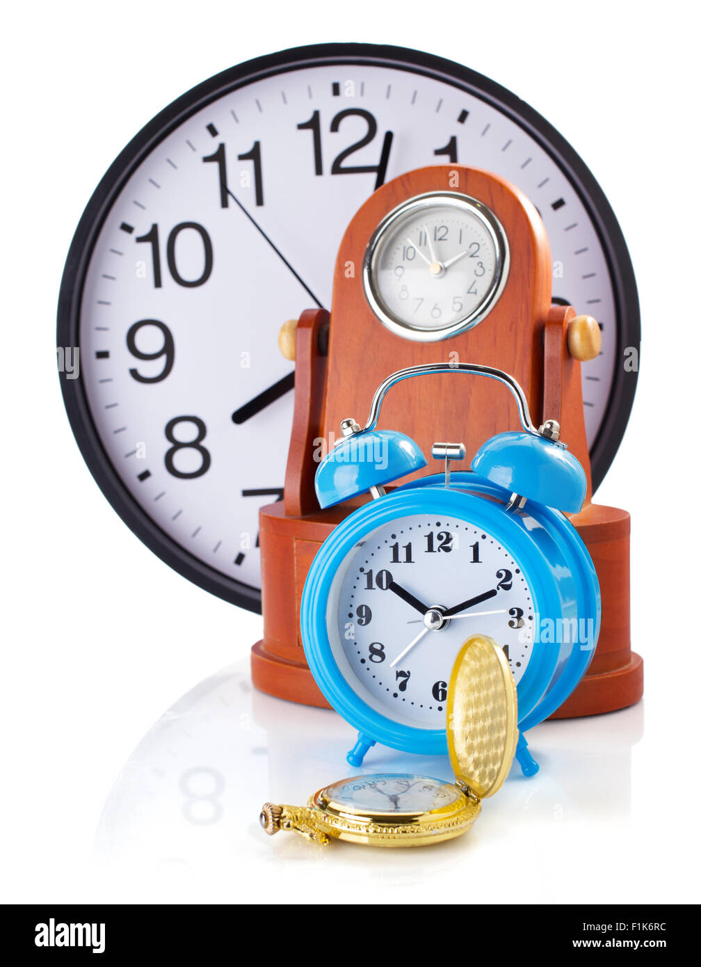 clock set isolated on white background Stock Photo - Alamy