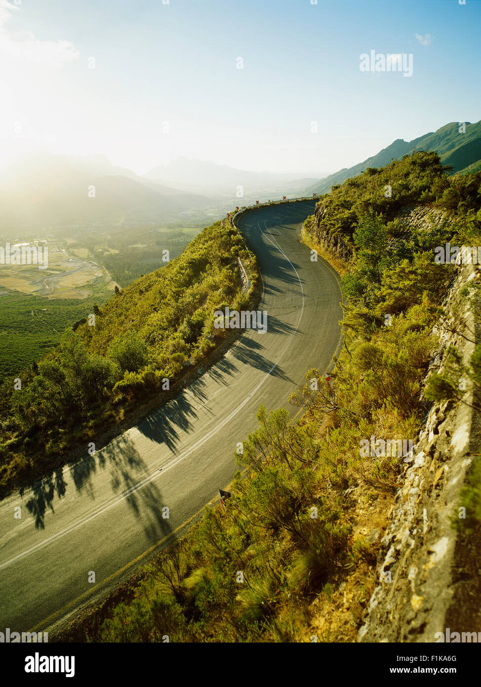 Road, Franschhoek, Western Cape, Province, South Africa Stock Photo