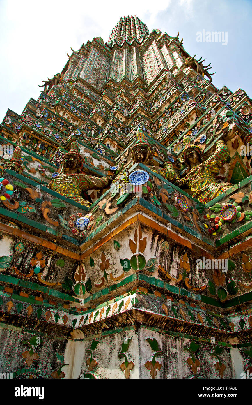 asia bangkok in temple thailand abstract cross colors roof wat and ...
