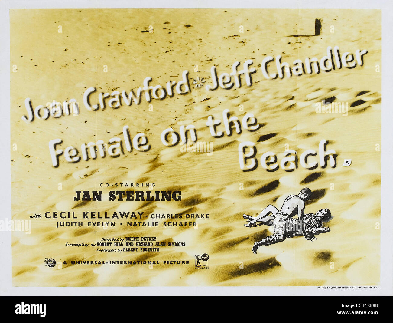 Female on the Beach 002 - Movie Poster Stock Photo