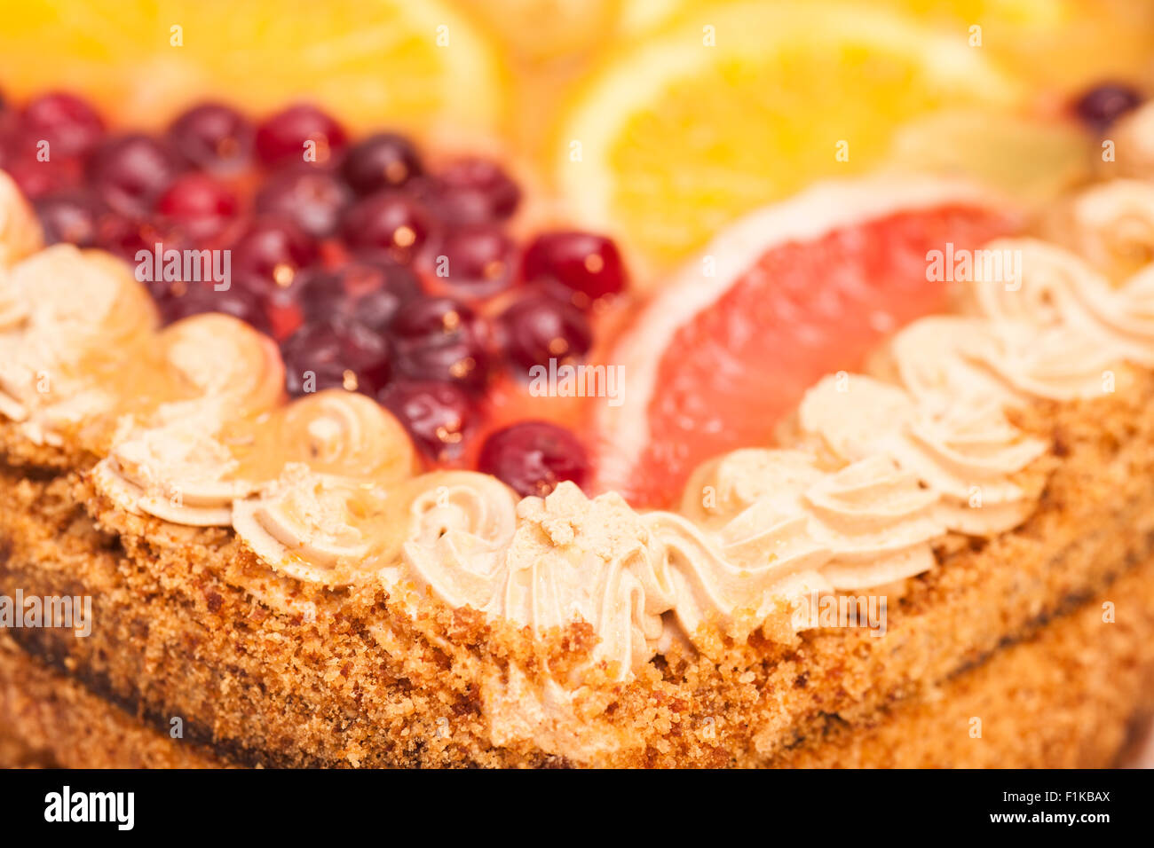 Fruits Cake Background Stock Photo Alamy