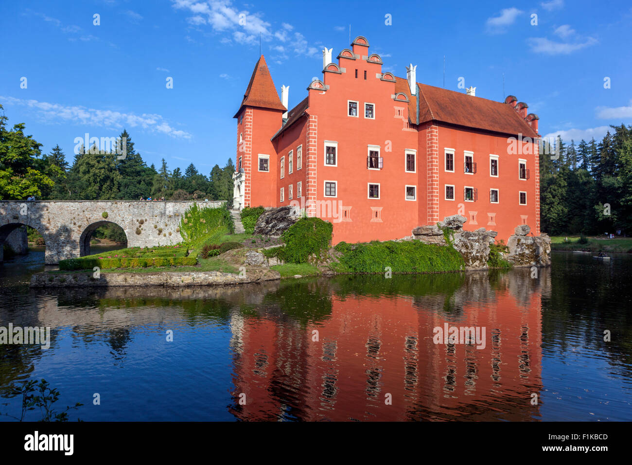 Cervena Lhota, Water Castle, South Bohemia, Czech Republic, Europe Stock Photo