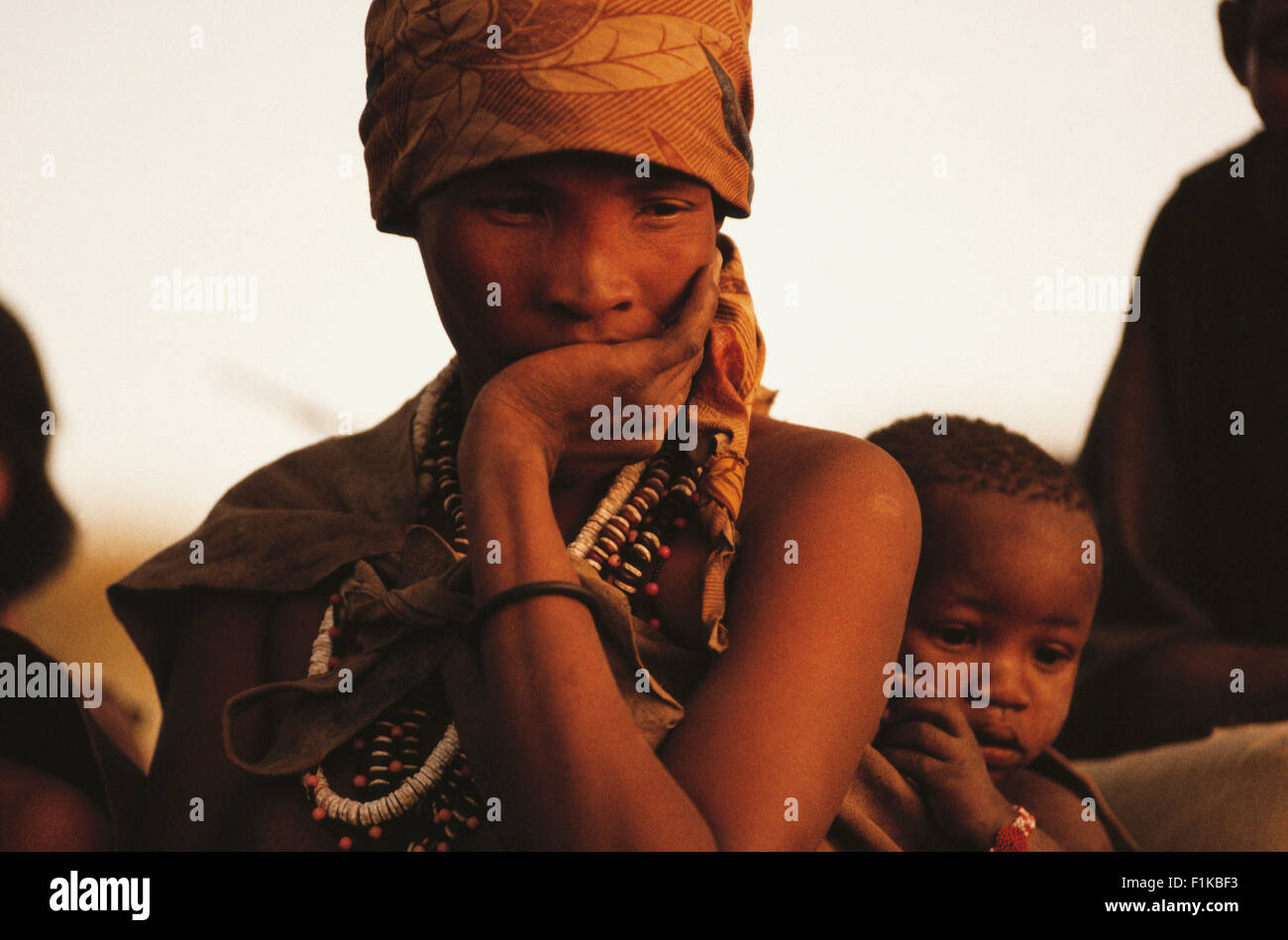 Portrait of Young Bushman woman. Botswana, Africa Stock Photo