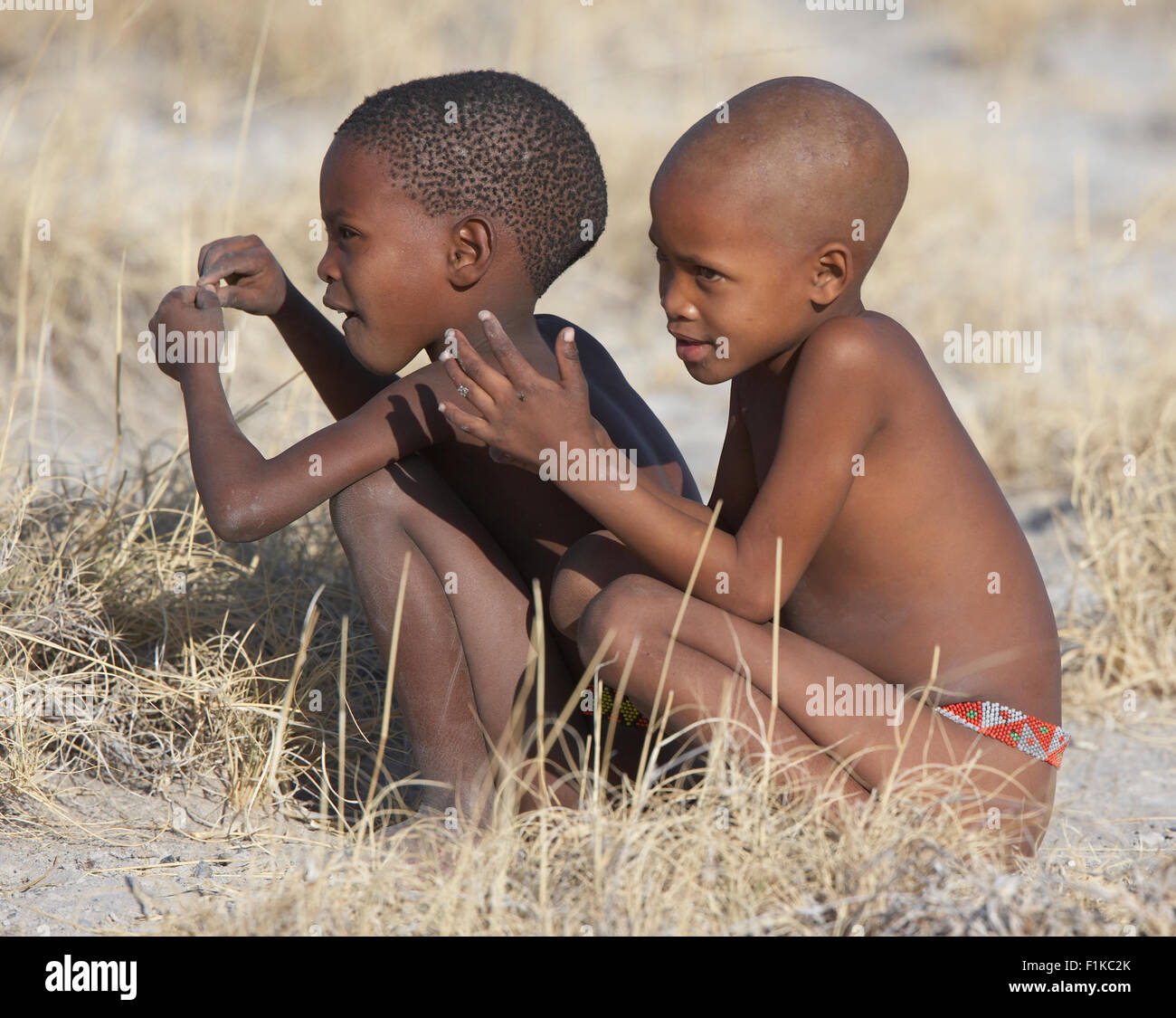 Bushman children Stock Photo