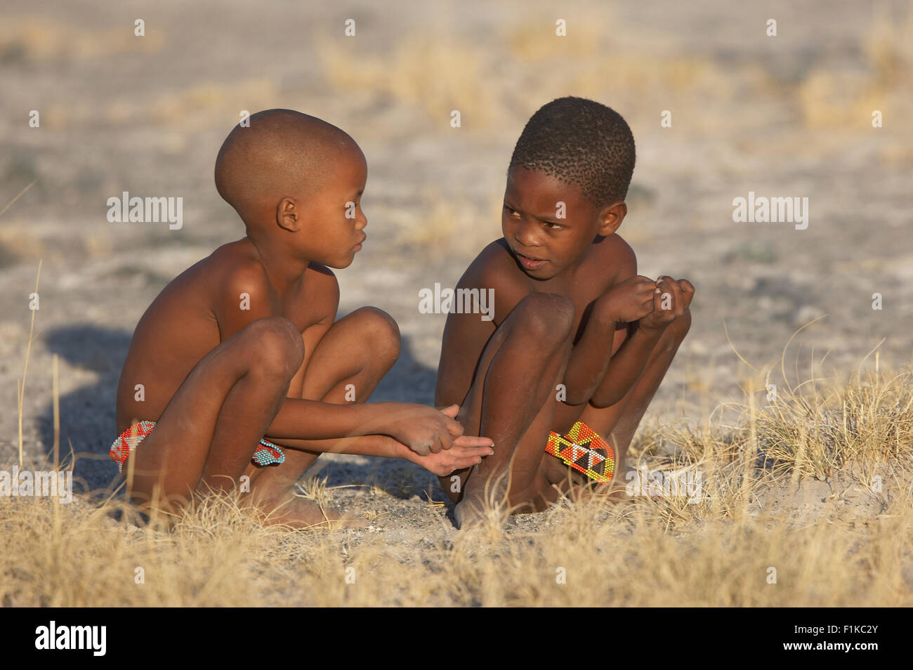 Bushman children Stock Photo