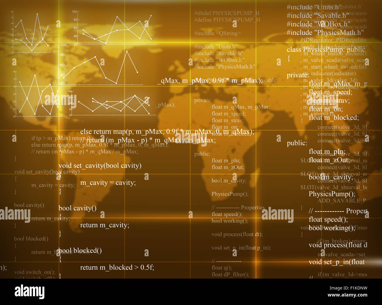 Yellow abstract background with world map Stock Photo - Alamy
