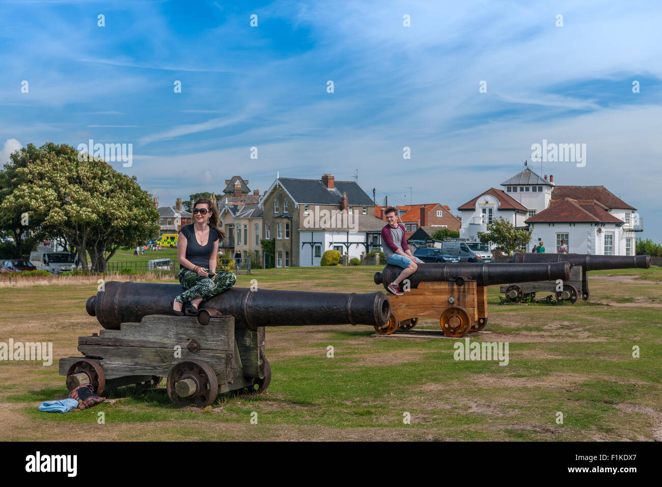 Cannons at gun hill southwold suffolk uk hires stock photography and