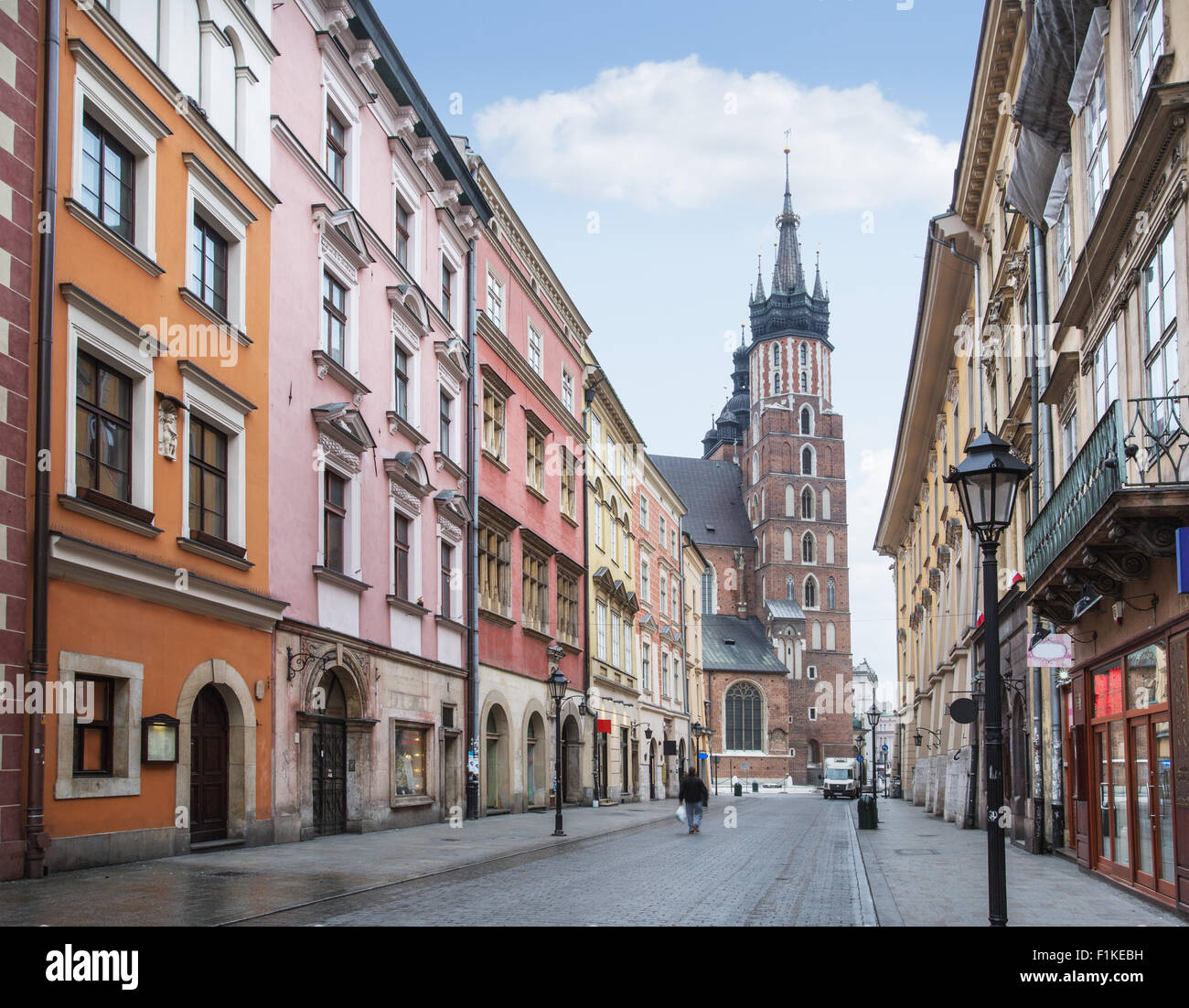 Streets of The Old Town in Krakow. Stock Photo